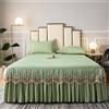 Morbuy Gonna da Letto Pizzo per Matrimoniale e Una Piazza e Mezza Elasticizzata Copriletto con Volant Coprirete per Letto Lenzuola con 2 Federe (120x200cm,Verde Chiaro)