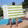 NIBESSER Telo Mare Personalizzato con Nome Telo Mare Microfibra Grande 90x180 cm Asciugamano Mare Antisabbia ad Asciugatura Rapida Ultra-morbido per Piscina Viaggio Sauna, Strisce Verde Chiaro