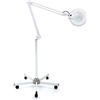 Queeucaer Lampada da terra con lente di ingrandimento, con piedistallo, 8 diottrie, 120 LED, luce fredda, lente d'ingrandimento, per lavoro, lettura, hobby, cucito