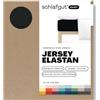 schlafgut Easy Jersey Elastane lenzuolo con angoli da 90x190 a 100x220, in morbidissimo cotone con il 5% di elastan, gomma FlexFit originale, certificato ÖKO TEX, Off-Black