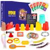 OSDUE Giochi di Magia, 12 Trucchi Magici, Principianti Magico Bacchetta, Magic Tricks Kit e Istruzioni, Scompaiono i Foulard di Seta, calcoli veloci