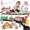 deAO Elettrico Trenino Natale per Bambini, Bambino Treno Pista Giocattolo Ferroviario di con Luci e Suoni Regalo Natale Giochi per Bambini