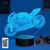 YuanDian Lampada da moto 3D, luce notturna per moto, 16 colori che cambiano con telecomando e timer, regali di compleanno per ragazzi