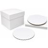 Decoracion Dulce Decoraciondulce - Confezione da 5 basi extra forti da 25 cm x 3 mm di colore bianco e 5 scatole per il trasporto di torte da 25,4 x 25,4 x 15 cm di altezza