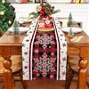 QXRXN Runner Natalizio da Tavolo Rosso, Fiocchi di Neve Runner Tavola Natale Tovaglia Natale Lino 33x180 cm Decorazioni Natalizie per la Casa Tavola, Moderno Runner da Tavolo Natale Centrotavola Natalizio