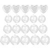 ZBHDEYG 20 Decorazioni Trasparenti, Palline Decorative di Plastica Riempite, Rotonde e a Forma di Cuore per Feste