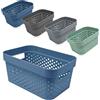 com-four® Set di cestini portaoggetti da 5 Pezzi - cestini Decorativi - scatole di plastica per Cosmetici, Giocattoli e Prodotti per la casa - organizzatori [la Selezione Varia] (Mix - 5 Pezzi)