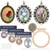 JSRQT Kit di Ciondoli per Collana Con Ricamo Floreale, Starter Kit per Principianti Adulti, Mini Punto Croce Con Strumento, Fatto a Mano DIY Craft