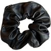 Whakano 2 elastici per capelli in pelle per donna, elastici per capelli, tinta unita, per coda di cavallo, donne e ragazze, colore nero