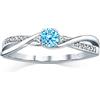 SILVEGO Anello da Donna in Argento 925 con Vero Topazio Azzurro e Zirconia Cubica, JJJR1100TS