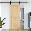 Baziroo Porta del fienile marrone, 90 x 3,6 x 210 cm, in legno di pino massiccio, scorrevole, per interni scorrevoli, porte scorrevoli, porte scorrevoli, in legno, per camera da letto, soggiorno