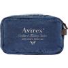 Avirex Necessaire da Viaggio in Canvas e Pelle Bovina Anticata, Trousse da Toilette per Uomo, Collezione 140506, CNV0Q (Blue)