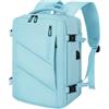 Leyrica Zaino da Viaggio per Ryanair/Wizzair 40x20x25 Bagaglio a Mano Unisex Borse da Cabina Zaino per Laptop 15 pollici Daypack Casual Zaino Università/Lavoro Impermeabile (Azzurro)