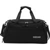 HOMHOLDON Borsone Sportivo con Scomparto per Scarpe e Tasca Bagnata,Borsa da Palestra per Donna e Uomo,Borsa da Trasporto Borsa da Weekend Impermeabile Borsa da Viaggio Borsa da Notte Borse Tote(Nero)