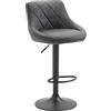 CLP Sgabello Design Imbottito Lazio in Similpelle I Sgabello Girevole con Poggiapiedi I Sedia Alta Cucina Regolabile 83-104 CM, Colore:Grigio, Colore del Telaio:Nero