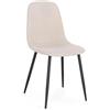 Totò Piccinni Sedia IRELIA in tessuto imbottita con gambe in metallo (Beige/Nero, 1)