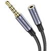 MOSWAG MOWSAG Prolunga da 3,5 mm TRRS Cavo per cuffie a 4 poli Cavo audio da maschio a femmina Nylon intrecciato compatibile per stereo per casa/auto, smartphone, cuffie, tablet, lettori multimediali e altro