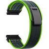 ZoRoll 26mm QuickFit Cinturino per Garmin Enduro 3/Fenix 8 51mm/Fenix 7X Pro/7X/6X/6X Pro/5X, Elastico Nylon Cinghie di Ricambio per Garmin tactix 7 AMOLED/tactix 7 Pro/Enduro - Verde