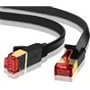 IBRA Cavo di rete LAN Gigabit Ethernet (RJ45) Cavo | Connettori dorati | 10 Gbps 600 MHz | 10/100/1000 Mbps | STP | Compatibile con CAT.5/CAT.5e/CAT.6 | Interruttore/router/modem - 10M piatto nero