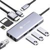 NOVOO Hub USB C 8 in 1 Adattatore USB C a HDMI 4K, USB 3.0 x 3, Gigabit Ethernet, Alimenta PD 100W, Riproduzione di schede SD/TF, Multiporta USB Hub per Macbook Air Macbook Pro