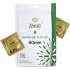 AMOR NATURE Preservativo Premium posizionamento perfetto e misure adatte a tutti - Ø 57 mm Trasparente confezione da 100