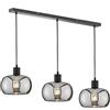 Fischer & Honsel 60901 - Lampada a sospensione, modello Dima, colore: nero sabbia, vetro, colore: fumo, lunghezza: 110,00 cm, larghezza: 22,00 cm