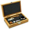 noTrash2003 Set di 3 pezzi da vino con coltello da cameriere, tappo per bottiglie e collo di vino, anello antigoccia, in confezione regalo in legno