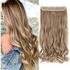 SEGO Extension Clip Capelli Lisci Mossi 60cm # Castano Cenere Chiaro mix Biondo Chiarissimo - Posticci per Donna Quickclip Natural Hair di Nuova Tecnologia 140g Fascia Unica Larga