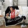 PTNQAZ Coperta invernale calda Elvis Presley per ragazzi e ragazze bambini camera da letto divano Sherpa coperta coperta (singolo, 1)
