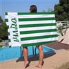 NIBESSER Telo Mare Personalizzato con Nome Telo Mare Microfibra Grande 90x180 cm Asciugamano Mare Antisabbia ad Asciugatura Rapida Ultra-morbido per Piscina Viaggio Sauna, Strisce Verde