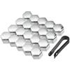QUARKZMAN 20Pz Tappo Dado Ruota Capocorda per Land Rover Range Rover 22mm | Plastica Argento 22mm 21x29mm 20 Pz Per Buick Regal 2015-2017 Include 1 Clip Resistente Impermeabile Antipolvere