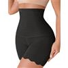 Happy Cherry Donna Mutande Contenitive Vita Alta Guaina Modellante Dimagrante Intimo Contenitivo Pancia Piatta Boxer Shapewear Elasticizzato Nero XL