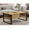 Hanah Home Modern Coffee Table with Wall-Mount Option, Sapphire Oak, 100 x 60 x 44 cm, 100% Melamine Coated Particle Board ard, 18 mm di spessore, design elegante e funzionale con molteplici shelves
