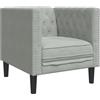 vidaXL Poltrona Chesterfield Grigio Chiaro in Velluto, poltrona, poltrona relax, poltrona in velluto, poltrona singola, poltrona tv