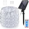 WoskjXas Solare Corda Luminosa, 22m 200LEDs Luci Esterno Solare, Luci Stringa Solari Telecomando, Impermeabile Luci Decorative con 8 Modalità per le Feste di Natale, Matrimoni in Giardino