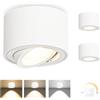 YindaLux 3x 3CCT Faretti LED Soffitto Orientabile - Ø80x50mm Extra Piatto & Inclinabile a 38° - 5W 500LM - Con modulo LED incluso - Alluminio - Dimmerabile Faretto LED Interno（Bianco）