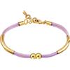 VIORET Bracciale da donna - Regali originali per donne, Regali per donne, Regali di compleanno per donne, Regali originali (15,5 cm, 16,5 cm e 17,5 cm. Palline da 6 mm) (Viola, Placcato in oro)