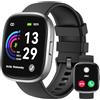 anyloop Smartwatch Donna Uomo con Effettua/Risposta Chiamate, 1.83 Orologio Smartwatch Fitness,IP68 Impermeabil Fitness Tracker con Contapassi/Sonno/Cardiofrequenzimetro Smart Watch Android iOS Nero