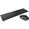 CHERRY DW 9500 SLIM, Set di Tastiera e Mouse Senza Fili, Layout per la Germania (QWERTZ), Bluetooth o Radio 2,4 GHz, Mouse Ergonomico per Destrimani, Nero-Grigio