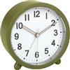 TFA Dostmann Sveglia analogica a batteria,60.1043.04, con orologio al quarzo, non ticchettio, per camera da letto, soggiorno, cucina, con funzione snooze, retroilluminazione inclusa, verde