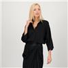 W.I.T.A. Blusa in raso di viscosa stretch con collo a camicia