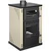 Divina Fire Stufa A Legna Con Forno 27,6Kw Termostufa boiler 38lt Elsa Beige