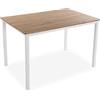 VERSA Amaia Tavolo da Pranzo per Cucina, terrazzo, Giardino o Sala da Pranzo, Misure (A x L x l) 76 x 80 x 120 cm, Legno e Metallo, Colore Bianco