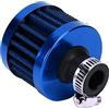 Qiilu Filtro Aria per Auto Modifica del Filtro Aria Cono Sportivo Auto 13 Mm/0,5 Pollici Accessorio per Sfiato del Carter Motore Mini Filtro di Aspirazione dell'Aria per Auto Universale (Blu)