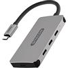 Sitecom CN-386 USB-C Hub 4 Porte |da USB-C Maschio a 3X USB-C 3.1 + 1x USB-C con Power Delivery Ports - Hub in Alluminio