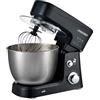 MESKO MS 4217 - Robot da cucina con ciotola da 3,5 l, in acciaio INOX, 6 velocità, gancio impasto, frusta, frusta, 1200 W, paraspruzzi, impastatrice