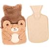 minkissy 2 Pezzi Borsa per Lacqua Calda con Copertura in Peluche Borsa per Lacqua Calda per Scaldamani