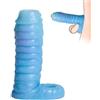 BaihaoTyoys Manicotto per pene Drago da 14.7cm, Rinforzatore della Circonferenza del Pene per Uomo, Giocattolo Sessuale per Estensore del Pene, Manicotto per Pene Realistico per il Sesso (Blu)