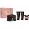 Versace Crystal Noir Cofanetto 90 ml, Gel Doccia 100ml + Latte Corpo 100ml + Beauty-Bag