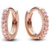 Pandora 14k Rose gold-plated unique metal blend Cubic Zirconia Pink 283015C01 Orecchini